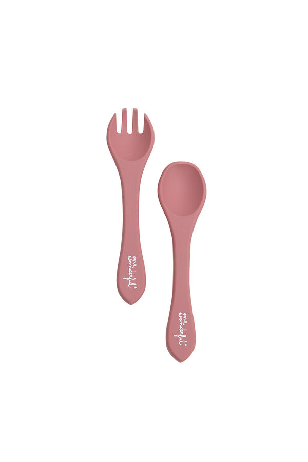 Mr. Wonderful Set de cubiertos para beb&eacute; rosa estampado