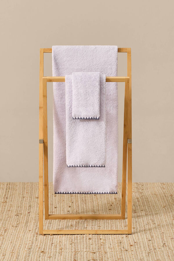 Textura Toalla ba&ntilde;o pespunte decorativo morado/lila