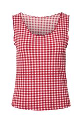 Pieces Top estampado manga sisa rojo