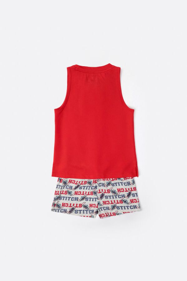 Admas Pijama curto Stitch university vermelho