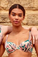 Gisela Top bikini balconette estampado blanco