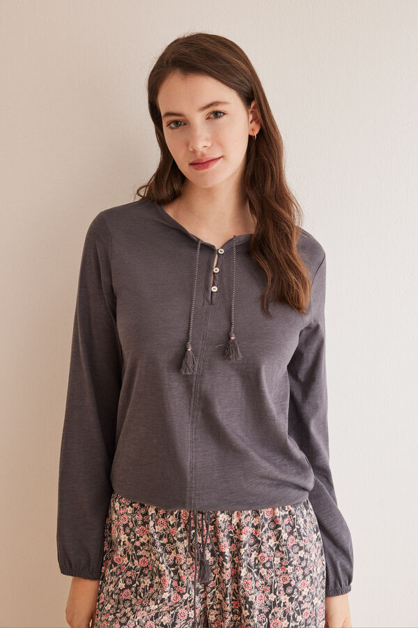 Women'secret Camiseta evas&eacute; 100% algod&oacute;n gris gris