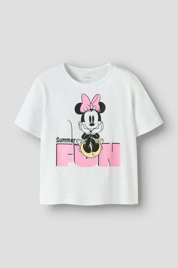 Name it T-shirt Minnie manga curta para menina branco