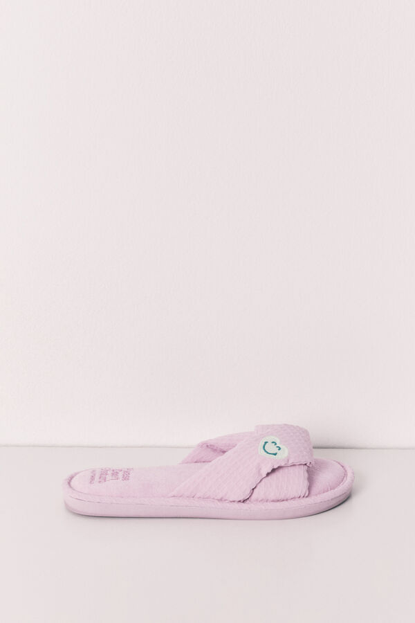 Women'secret Chinelos de quarto com n&oacute; SmileyWorld&reg; rosa