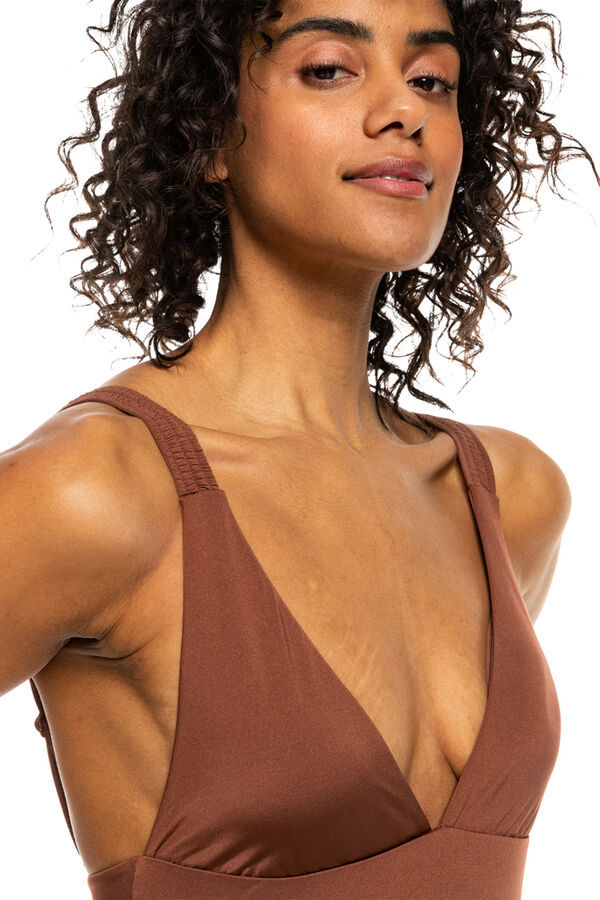 Roxy Fato de banho completo de cintura subida para mulher - Silky Island  cru