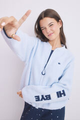 HI&BYE borrego bomber Sweatshirt azul