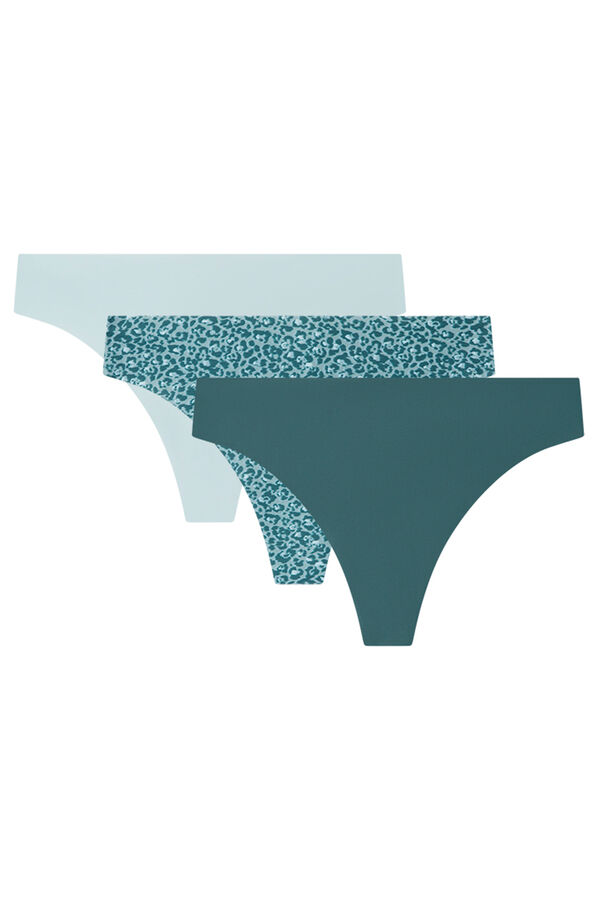 Women'secret Pacote de 3 tangas de microfibra branco