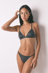 Women'secret Tanga lurex terciopelo negro negro