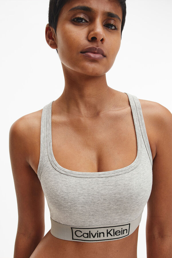 Calvin Klein Bralette espalda cruzada cinzento
