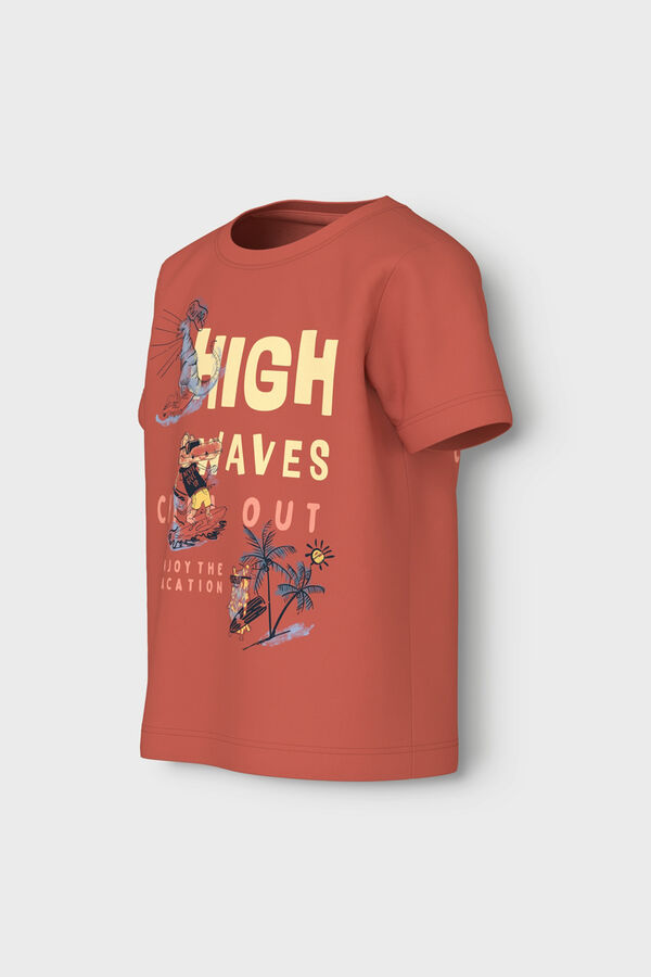 Name it T-shirt menino motivo surfista vermelho