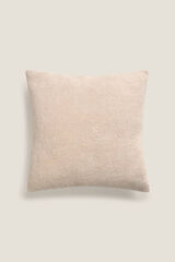 Textura Capa de almofada em microfibra e borrego bege