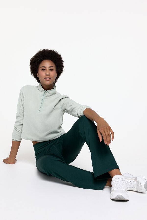 Only Play Sweatshirt cropped com gola com fecho-&eacute;clair azul