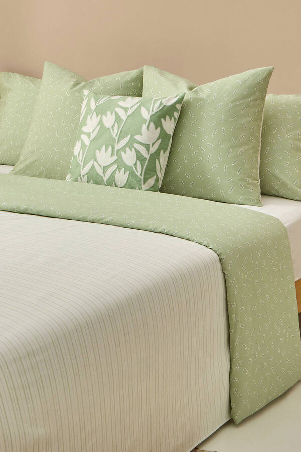 Textura Capa n&oacute;rdica algod&atilde;o folhas bege