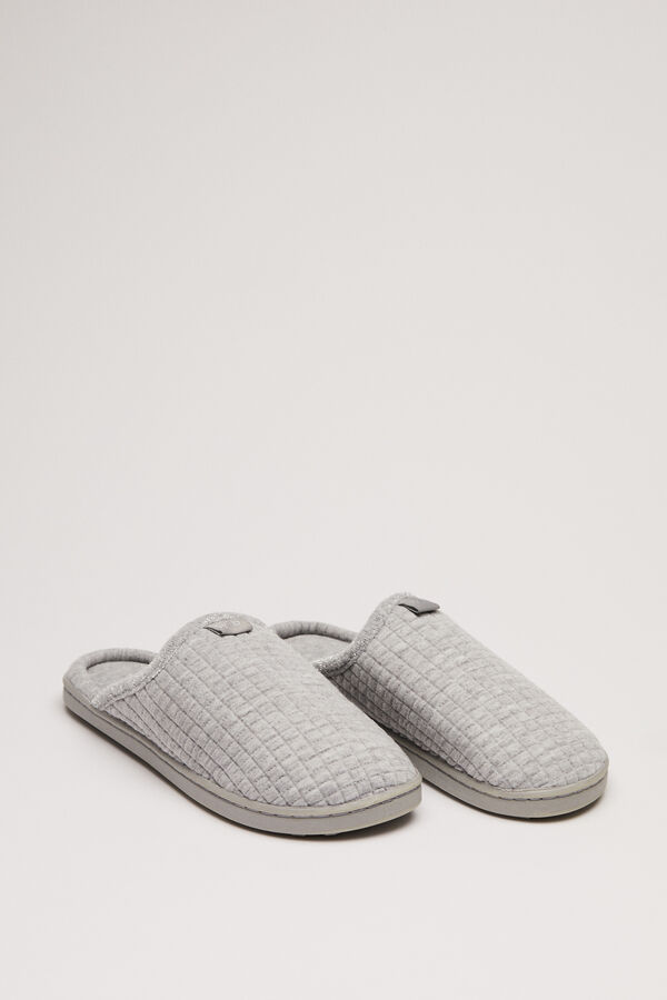 Women'secret Zapatillas casa brillos gris gris