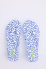 HI&BYE Chanclas print leopardo azul logo estampado