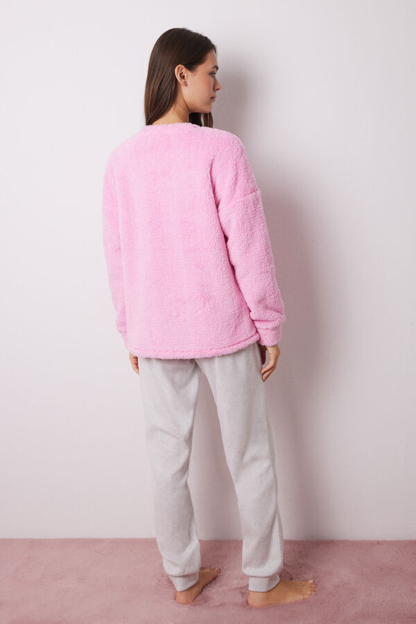Women'secret Pijama fluffy y polar La Vecina Rubia rosa