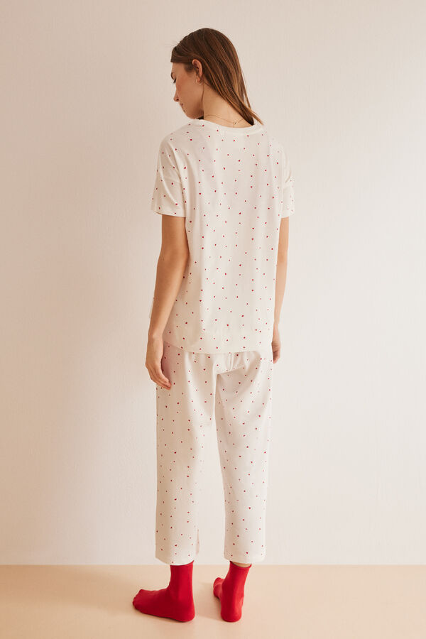 Women'secret Pijama Capri 100% algod&oacute;n Osos Amorosos blanco