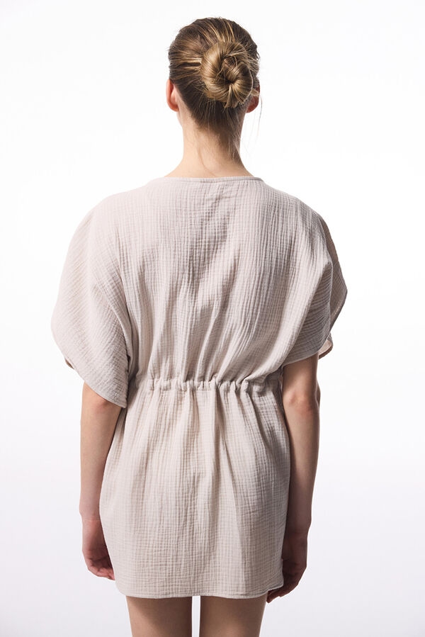 Penti Caftan de praia curto de pedra bege