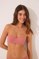 Women'secret Sujetador STRAPLESS microfibra y encaje rosa rosa