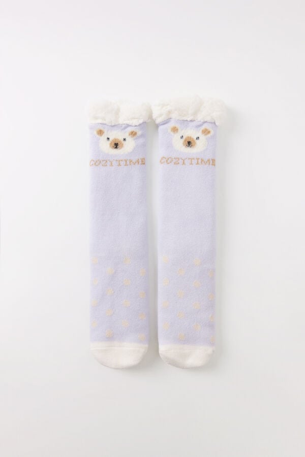Women'secret Calcetines tricot borreguito &ldquo;Cozy time&rdquo; azul