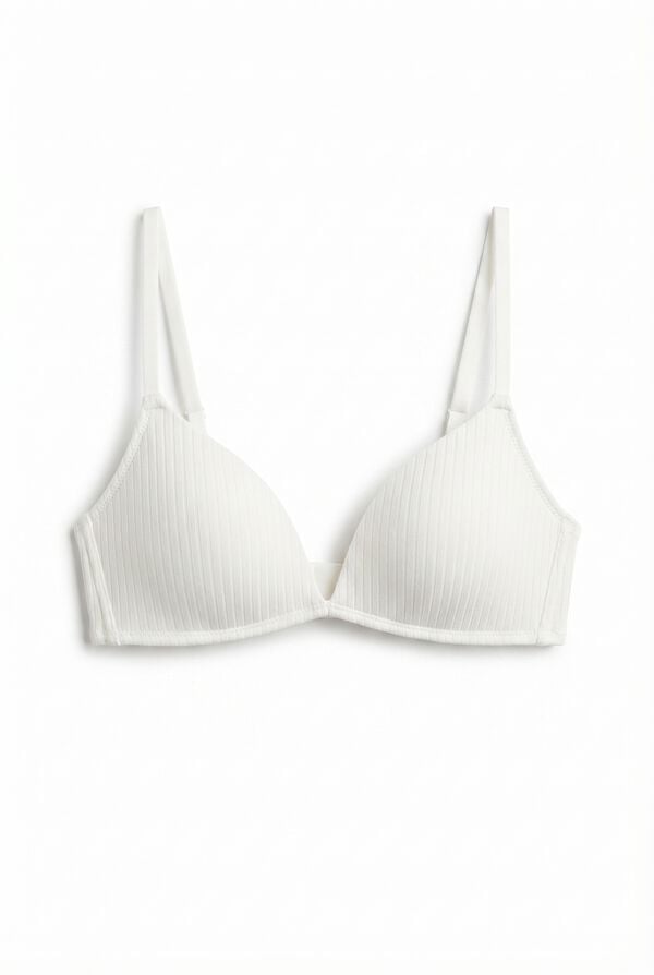 Women'secret Soutien triangular com enchimento em algod&atilde;o branco bege