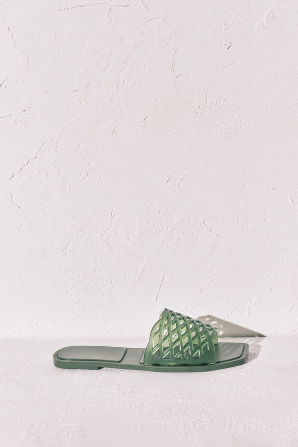 Women'secret Sand&aacute;lias rasas jelly verde caqui