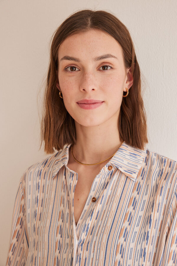 Women'secret Vestido camisero rayas estampado