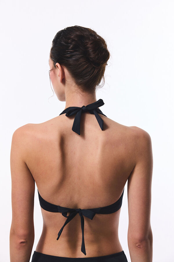 Penti Top de biqu&iacute;ni preto com halter preto