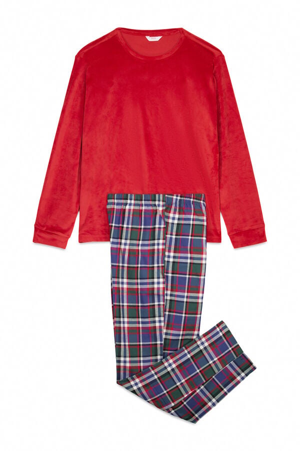 Penti Conjunto de pijama c&oacute;modo de cuadros con cuello redondo estampado