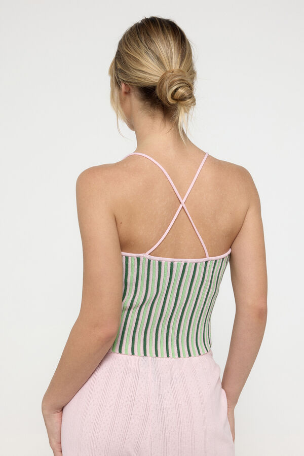 Pieces Top de malha borgonha