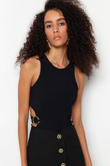 Trendyol Body halter ajustado preto