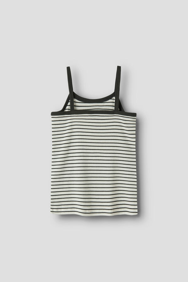Lmtd Top tirantes finos rayas y ribetes blanco