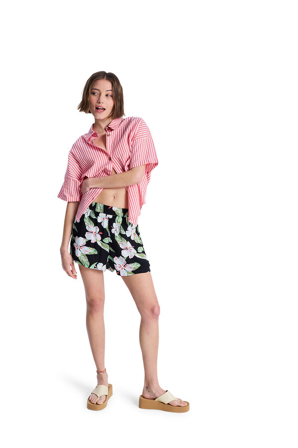 Roxy Cal&ccedil;&otilde;es de praia estampado tropical preto