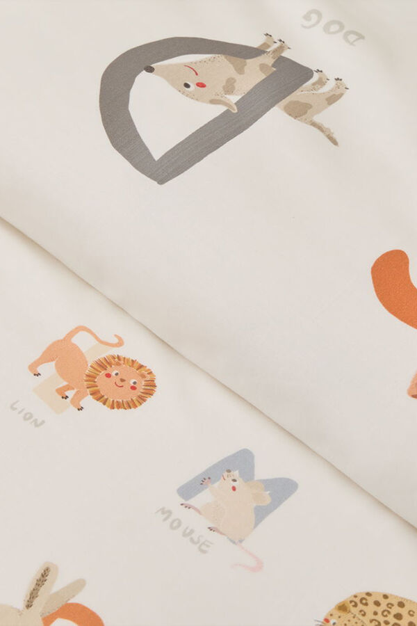 Textura Capa de edredão com estampado de dinossauro branco