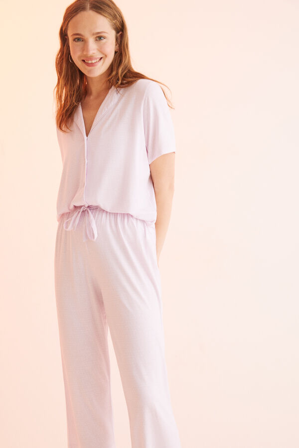 Womensecret Pijama camisero Capri morado morado/lila