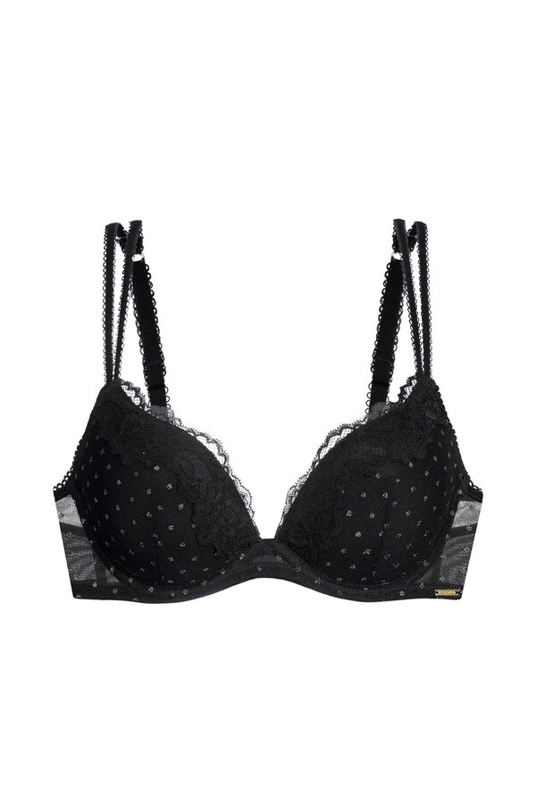 Dorina Suti&atilde; push-up com enchimento soutien preto