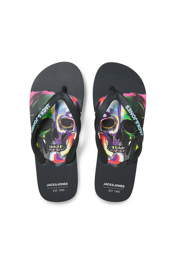 Jack & Jones Chanclas flip-flop estampadas negro