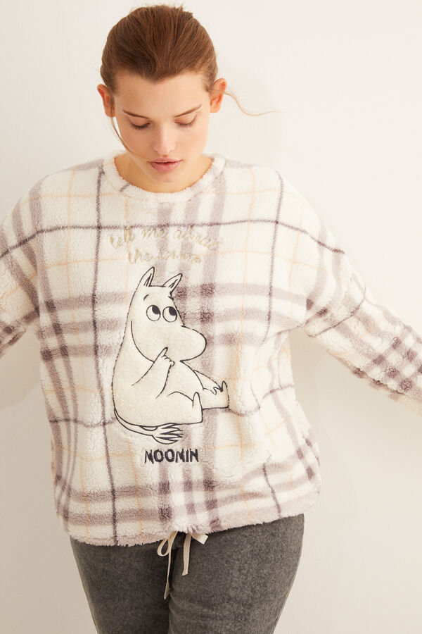 Womensecret Pijama comprido sherpa Moomin  branco