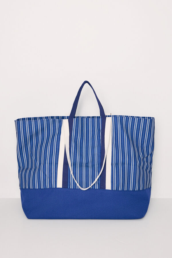 Women'secret Bolsa grande de lona azul marinho azul