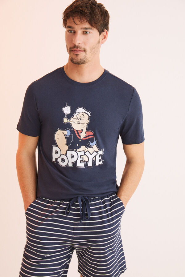 Womensecret Pijama corto hombre algodón Popeye azul
