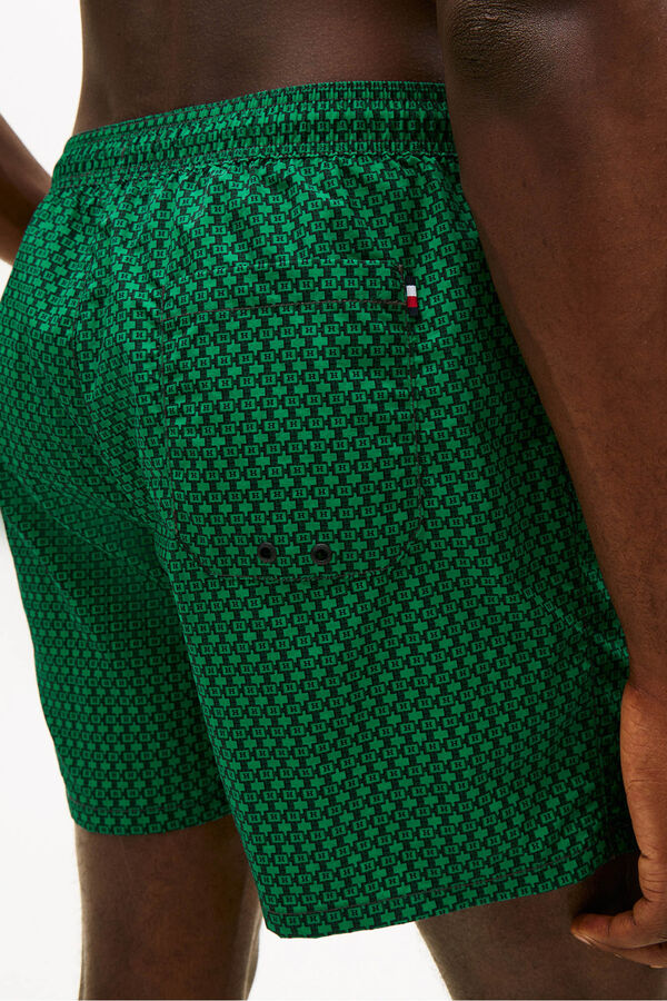 Tommy Hilfiger Ba&ntilde;ador hombre estampado geom&eacute;trico verde