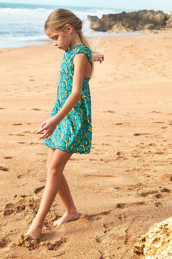 Gocco Vestido floral com laço azul azul