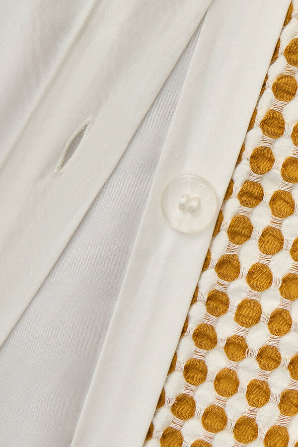 Textura Funda n&oacute;rdica tejido gofrado amarillo