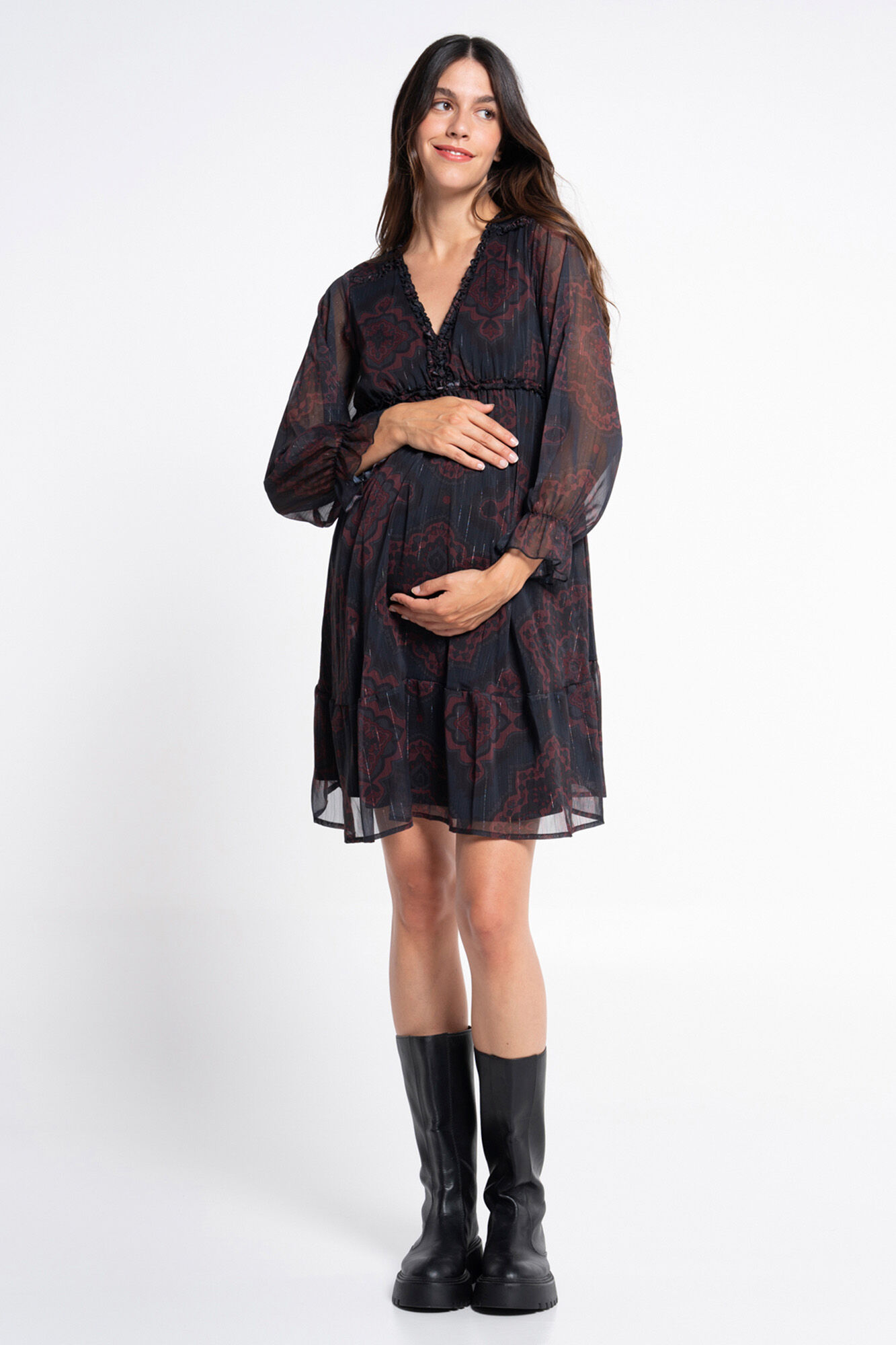 Ohma! Vestido premam&aacute; estampado boho