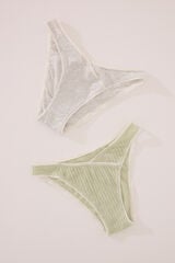 Women'secret Pacote de 2 cuecas cl&aacute;ssicas de algod&atilde;o  branco