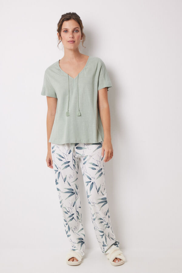 Women'secret T-shirt 100% algodão verde verde