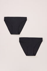 Women'secret Pack 2 cuequinhas clássicas algodão preto preto