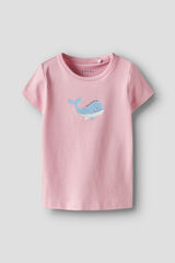 Name it Camiseta manga curta de algod&atilde;o org&acirc;nico rosa