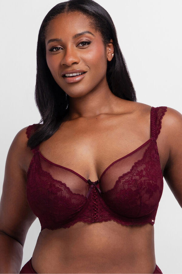 Dorina Soutien Lyra Satin com cobertura total e sem enchimento vermelho