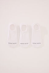 Women'secret Pack 3 pares meias invis&iacute;veis algod&atilde;o branco branco